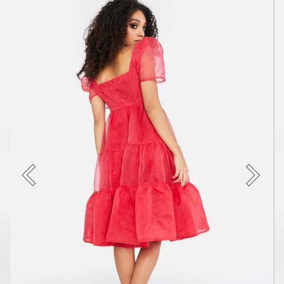 Dolls Kill no place like home red oganza nice dress NWOT med - Picture 8 of 9
